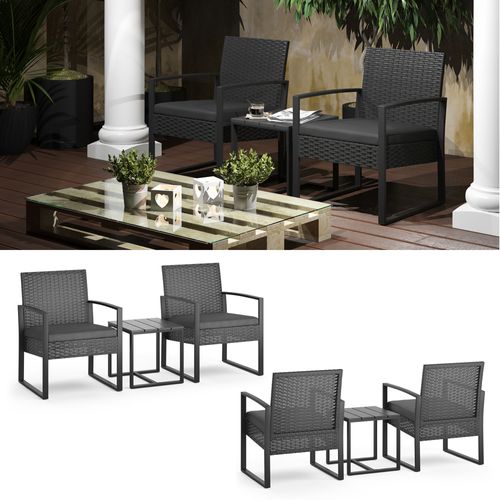 Ensemble De Meubles De Jardin 37057 Anthracite 3 Pièces, Avec Table