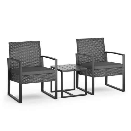 Ensemble De Meubles De Jardin 37057 Anthracite 3 Pièces, Avec Table