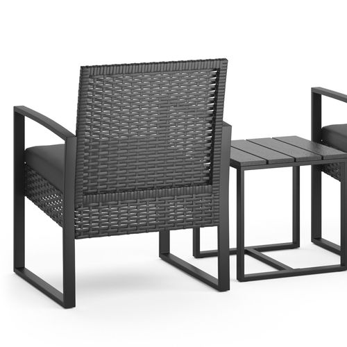 Ensemble De Meubles De Jardin 37057 Anthracite 3 Pièces, Avec Table