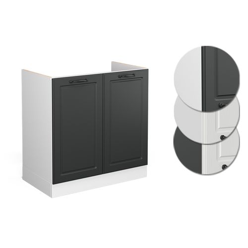 Meuble Bas Sous-évier R-line 37236 Anthracite Campagne 80cm Sans Pt