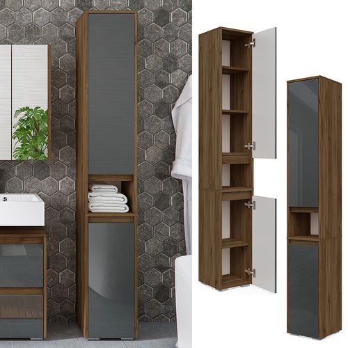 Colonne De Salle De Bain Majest, Anthracite Haute Brillance, 30.2x190cm