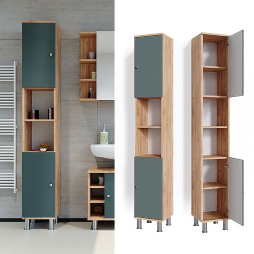 Colonne De Salle De Bain Fynn, Chêne De Force Doré, 30x190cm