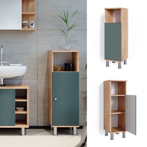 Meuble De Rangement De Salle De Bain Fynn, Vert, 30x95cm