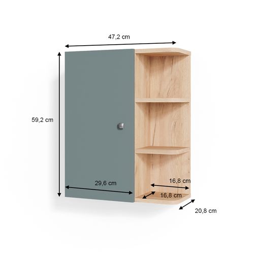 Armoire Murale De Salle De Bain Fynn, Vert, 47.2x59.2cm