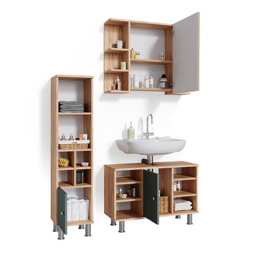 Meubles Bain Fynn 37329 Vert 3 Parties