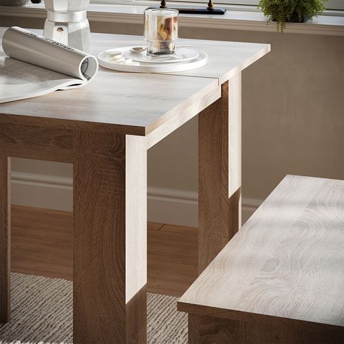 Ensemble De Table à Manger Sentio 37273 Sonoma 80x80cm Avec 2 Bancs