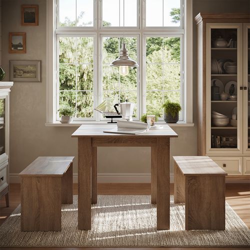 Ensemble De Table à Manger Sentio 37273 Sonoma 80x80cm Avec 2 Bancs