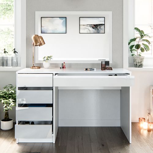 Coiffeuse Sherry, Blanc, 120cm