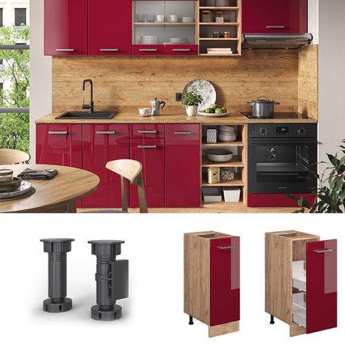 Meuble De Cuisine R-line 37484 Rouge Brillant 30cm Sans Pt