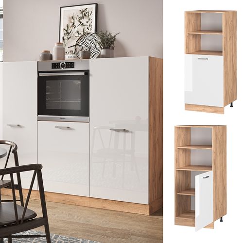 Meuble Pour Four R-line 37494 Blanc Haute Brillance 60cm