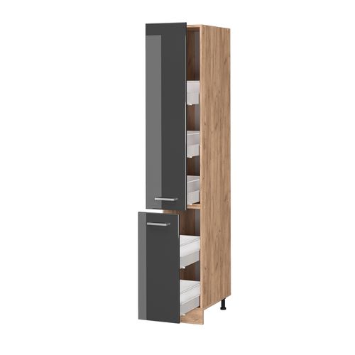 Meuble Haute De Cuisine R-line 37498 Anthracite Haute Brillance 30cm