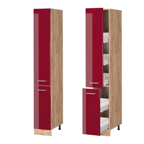 Meuble Haute De Cuisine R-line 37499 Rouge Brillant 30cm