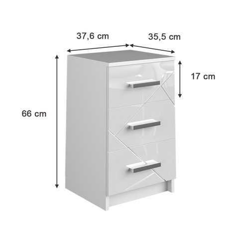 Table De Chevet Irma 37287 Blanc Set De 2