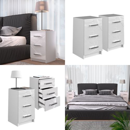 Table De Chevet Irma 37287 Blanc Set De 2