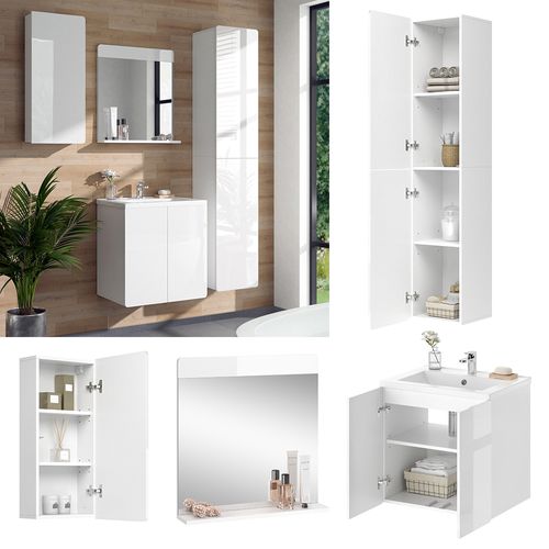 Meubles Bain Izan 37290 Blanc 4 Parties