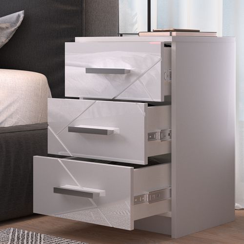 Table De Chevet Irma 37224 Blanc 35.5x66cm