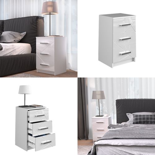 Table De Chevet Irma 37224 Blanc 35.5x66cm