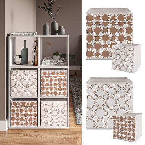 Boîte Pliante  37053 Blanc/or 30x30cm Set De 2