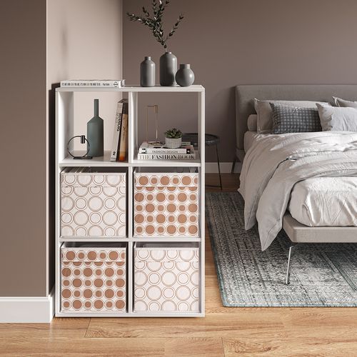 Boîte Pliante  37053 Blanc/or 30x30cm Set De 2