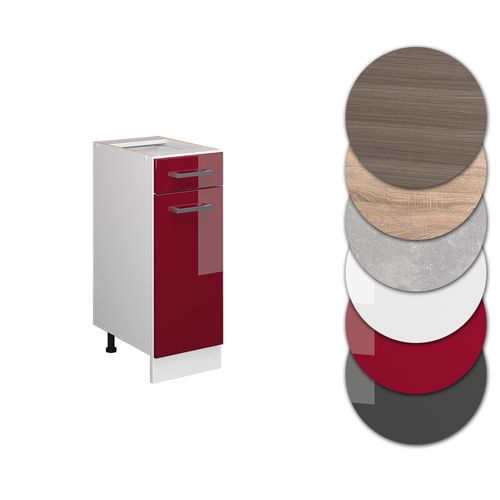 Meuble Cuisine R-line 37708 Rouge Brillant 30cm Sans Pt