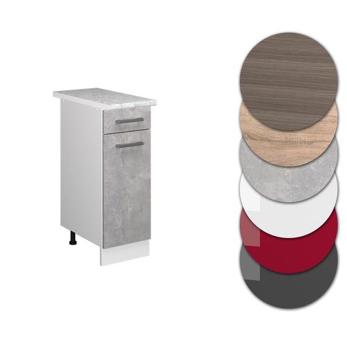 Meuble Cuisine R-line 37711 Béton 30cm , Pt Marbre