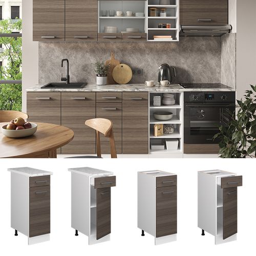Meuble Cuisine R-line 37713 Gris Noble 30cm , Pt Marbre