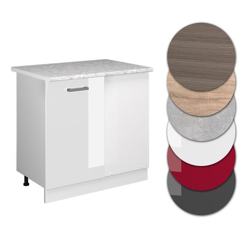 Meuble Dangle R-line 37760 Blanc Haute Brillance 86cm , Pt Marbre