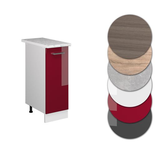 Meuble De Cuisine R-line 37764 Rouge Brillant 30cm , Pt Marbre