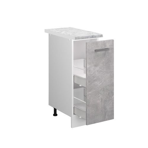 Meuble De Cuisine R-line 37766 Béton 30cm , Pt Marbre
