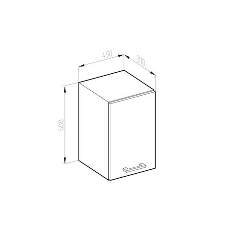 Elément Haut De Cuisine R-line 37778 Gris Noble 45cm