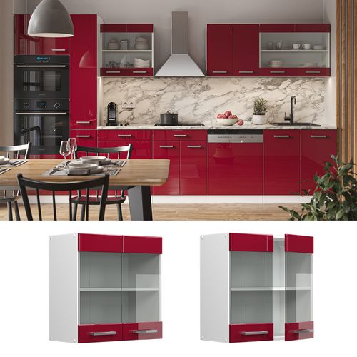 Armoire En Verre R-line 37784 Rouge Brillant 60cm