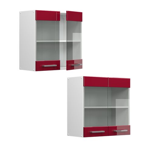 Armoire En Verre R-line 37784 Rouge Brillant 60cm