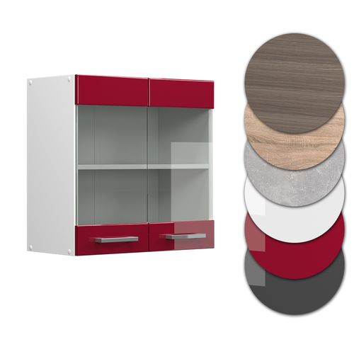 Armoire En Verre R-line 37784 Rouge Brillant 60cm