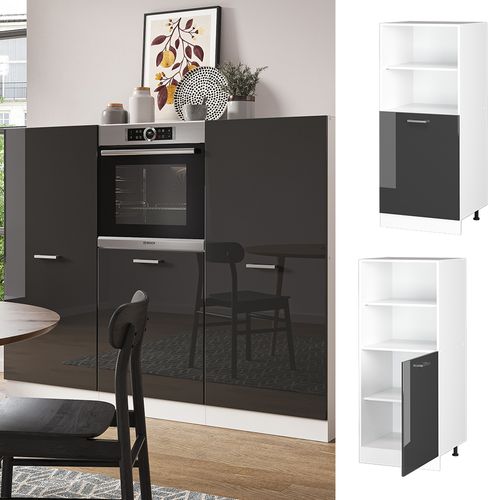 Meuble Pour Four R-line 37791 Anthracite Haute Brillance 60cm