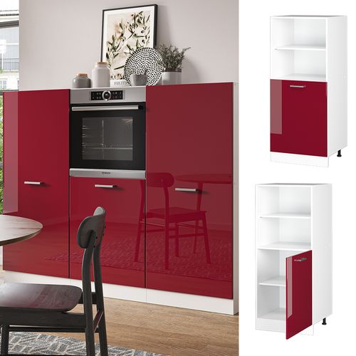 Meuble Pour Four R-line 37792 Rouge Brillant 60cm