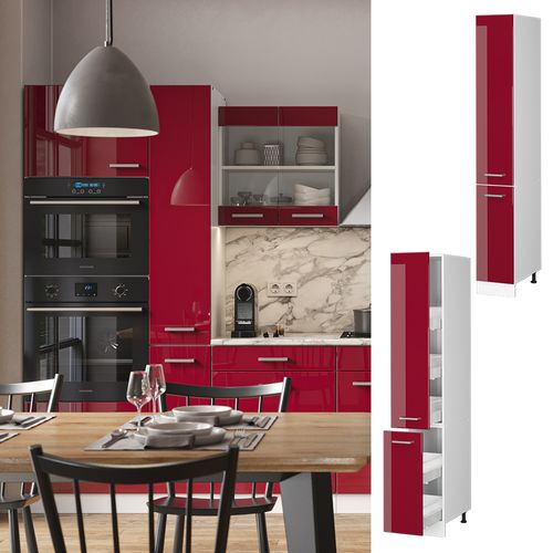 Meuble Haute De Cuisine R-line 37808 Rouge Brillant 30cm