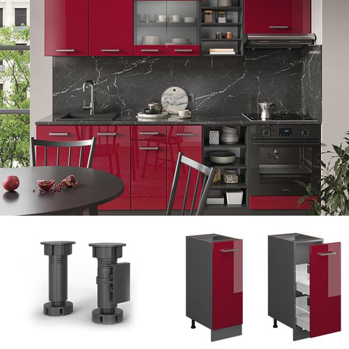 Meuble De Cuisine R-line 37831 Rouge Brillant 30cm Sans Pt