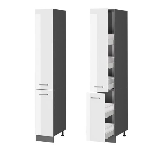 Meuble Haute De Cuisine R-line 37854 Blanc Haute Brillance 30cm