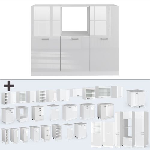 Bloc Cuisine R-line 37629 Blanc Brillant/blanc 180cm Sans Pt