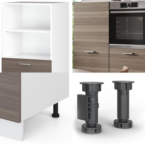 Bloc Cuisine R-line 37630 Gris Noble/blanc 180cm Sans Pt