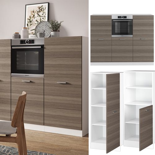 Bloc Cuisine R-line 37630 Gris Noble/blanc 180cm Sans Pt
