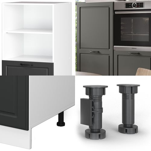 Bloc Cuisine R-line 37638 Anthracite Maison De Campagne/blanc 180cm Sans Pt