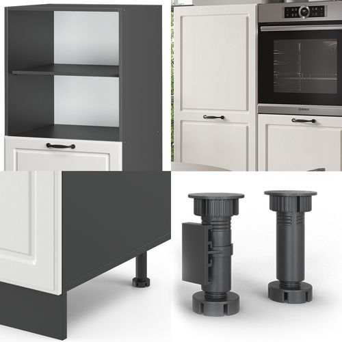 Bloc Cuisine R-line 37639 Blanc Cottage/anthracite 180cm Sans Pt