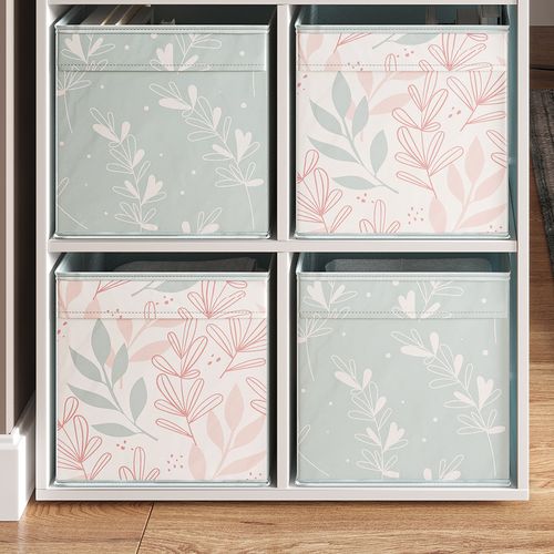 Meuble De Rangement Cube , Blanc, 72x107.8cm Avec 4 Boxes Pliants