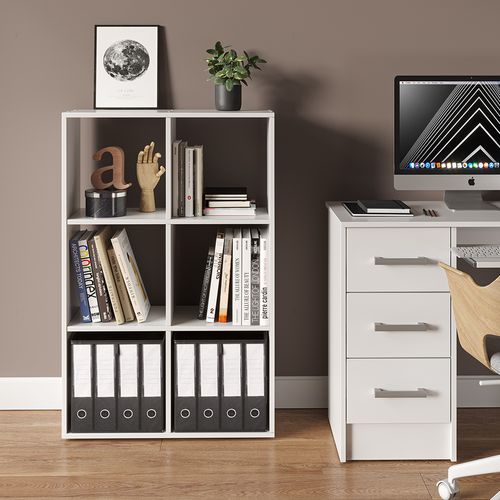 Meuble De Rangement Cube 37934 Blanc 72x107.8cm Avec 2 Boxes Pliants