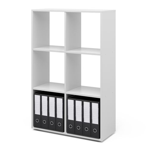 Meuble De Rangement Cube 37934 Blanc 72x107.8cm Avec 2 Boxes Pliants