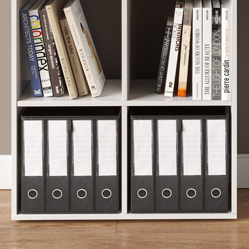 Meuble De Rangement Cube 37934 Blanc 72x107.8cm Avec 2 Boxes Pliants