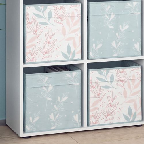 Meuble De Rangement Cube Tetra 37936 Blanc 72.6x72cm Avec 4 Boîtes Pliantes Opt.1