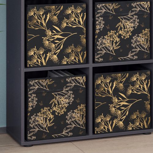 Meuble De Rangement Cube Tetra, Noir, 72.6x72cm