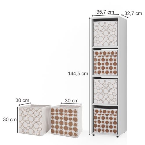 Meuble De Rangement Ludus, Blanc, 142.5x36.2cm